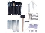 OUTDOOR Zelt Zubehör Aufbau Set 34tlg Hering Ersatz Camping Markise Sonnensegel