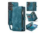 Für Samsung Galaxy S25 5G Kunstleder Multifunktion Tasche Hülle Blau