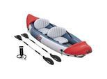 Bestway Kajak 65052 Ventura Kayak , Grau, Rot , Metall, Kunststoff , 132x100 cm , Freizeit & Co, Pools & Wasserspaß, Schlauchboote & Kajaks