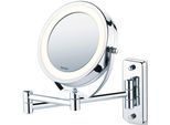 BEURER Kosmetikspiegel »BS 59 Kosmetikspiegel, inkl. Schrauben zur Wandmontage«, Beleuchtung durch 12 LEDs, mit 5-fach...