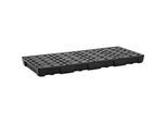 Auffangwanne für Kleingebinde CEMO 13/6, Volumen 44 l, für Regalfachmass 1300 x 600 mm, mit Gitterrost, mit Zulassung, stapelbar, Polyethylen, schwarz