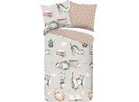 Xxxl Jugendbettwäsche , Grau, Beige , Textil , Katze , 135x200 cm , atmungsaktiv , Heimtextilien, Bettwäsche & Leintücher, Kinderbettwäsche