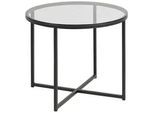 Mid.you Beistelltisch , Schwarz , Metall, Glas , rund , eckig , 55x45x55 cm , Wohnzimmer, Wohnzimmertische, Beistelltische, Beistelltische Metall