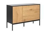 Xxxl Kommode , Schwarz, Wildeiche , Holzwerkstoff , 1 Fächer , 3 Schubladen , 120x82x40 cm , in verschiedenen Größen erhältlich, Typenauswahl, stehend , Kleinmöbel, Kommoden, Kommoden