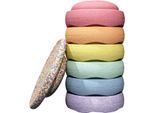Balancetrainer STAPELSTEIN "Stapelstein Rainbow Set pastel", pastel, Balancetrainer, Kinder, H: 12cm Ø 27,5cm, Polypropylen, inklusive Balance Board, H:12cm Ø:27,5cm