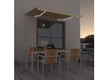 vidaXL Markise Manuell Einziehbar mit LED 300x250 cm Gelb und Weiß