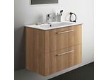 Ideal Standard i.life A Möbelwaschtisch-Paket K8743NX 84x46x64,5cm, 1 Hahnloch, Griff Chrom gebürstet, Eiche natur