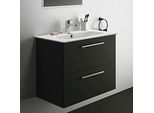 Ideal Standard i.life A Möbelwaschtisch-Paket K8743NV 84x46x64,5cm, 1 Hahnloch, Griff Chrom gebürstet, carbongrau matt