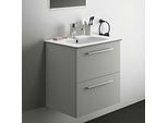 Ideal Standard i.life A Möbelwaschtisch-Paket K8741DU 64x46x64,5cm, 1 Hahnloch, Griff Chrom gebürstet, weiß matt