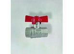 Fukana Kugelhahn mit Flügelgriff 53023 rot, IG x IG 1", DIN 50930-6, Messing