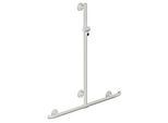 Hewi System 800 K Duschhandlauf 950.35.4609098 1250 x 1184 mm, signalweiß, mit verschiebbarer Brausehalterstange