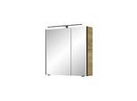 Pelipal Serie 7045 Spiegelschrank SEEA02473L167BA LED-Plus-Aufsatzleuchte, zweitürig, schwarz, 70 cm