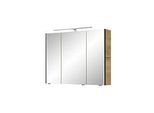 Pelipal Serie 7045 Spiegelschrank SEEA02493G167AU LED-Plus-Aufsatzleuchte, dreitürig, chrom, 90 cm