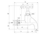 Seppelfricke Sepp Auslaufventil 0000008 DN 15, mit Knebelgriff-Oberteil, Messing verchromt