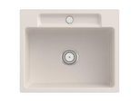 Villeroy und Boch Siluet Flächenbündige Spüle 33461FKR mit Ablaufgarnitur und Handbetätigung, Crema