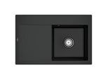 Villeroy und Boch Subway Style 45 Einbauspüle 334701R7 rechts, mit Ablaufgarnitur, Handbetätigung, pure black, 78 x 51 cm