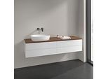 Villeroy und Boch Antao Waschtisch-Unterschrank L26112MT 160x36x50cm, Waschbeckenplattenfarbe warm walnut, white matt lacquer, mit Beleuchtung