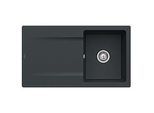 Villeroy & Boch Siluet Einbauspüle 333501S5 mit Ablaufgarnitur und Handbetätigung, Ebony