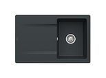 Villeroy & Boch Siluet Einbauspüle 333401S5 mit Ablaufgarnitur und Handbetätigung, Ebony
