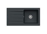 Villeroy & Boch Architectura Einbauspüle 336001S5 mit Ablaufgarnitur und Handbetätigung, Ebony