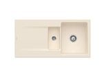 Villeroy & Boch Siluet Einbauspüle 333701FU mit Ablaufgarnitur und Handbetätigung, Ivory