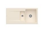 Villeroy & Boch Siluet Einbauspüle 333702FU mit Ablaufgarnitur und Exzenterbetätigung, Ivory