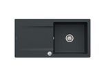 Villeroy & Boch Siluet Einbauspüle 333602S5 mit Ablaufgarnitur und Exzenterbetätigung, Ebony