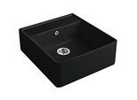 Villeroy und Boch Spülstein Einzelbecken 632062S5 Ablaufgarnitur, Exzenterbetätigung, Befestigungssatz, Ebony
