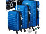 KESSER® 3tlg. Hartschalenkofferset Hartschalenkoffer Reisekoffer Set Reisekofferset Trolley Koffer Inkl. Kofferwaage + Gepäckanhänger Rollkoffer Schloss 4 Rollen ABS-Hartschale Teleskopgriff M-L-XL