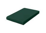Schlafgut Spannleintuch , Dunkelgrün , Textil , 100x200 cm , Grüner Punkt, Textiles Vertrauen - Oeko-Tex®, Hohenstein, Oeko-Tex® Standard 100, Oeko-Tex® Made IN Green , Rundumgummi, bügelleicht, weich und anschmiegsam, formstabil und langlebig, spielend leicht zu überziehen, allerhöchster Komfort , Heimtextilien, Bettwäsche & Leintücher, Leintücher, Spannleintücher