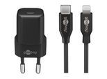 goobay Ladegerät Apple Lightning / USB-C PD-Ladeset nano 20 Watt