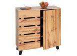Kommode MCW-M46, Schrank Sideboard Anrichte Highboard, 2 Türen 88x80x34cm, naturfarben