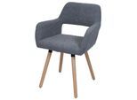 Esszimmerstuhl MCW-A50 II, Stuhl Küchenstuhl Polsterstuhl, Holz Stoff/Textil Bouclé (450g/m²) MVG ~ dunkelgrau