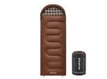 KINGCAMP Deckenschlafsack Cloud 400 Winter Schlafsack Baumwolle XL Breit -15°C Farbe: cappuccino, Variante: Zipper Links