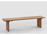 Sitzbank MASSIVLINE & MORE "Oviedo", braun (braun, wildeiche), B:200cm T:44cm, Massivholz, Sitzbänke, Sitzbank, Gestell massiv mit Baumkante