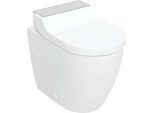 Geberit AquaClean Tuma WC-Komplettanlage 146310FW1 mit Stand-WC, tief, Edelstahl gebürstet