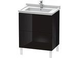 Duravit L-Cube Waschtisch-Unterschrank LC660804040 67 x 46,9 cm, schwarz hochglanz, 2 Auszüge, stehend