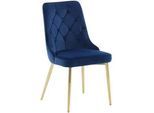 Livetastic Stuhl-Set , Blau, Goldfarben , Metall, Kunststoff, Textil , Füllung: Schaumstoff , rund , 50x88.5x66 cm , abwischbar , Esszimmer, Stühle, Polsterstühle