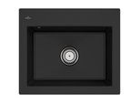 Villeroy & Boch Subway 60 S Einbauspüle 330901J0 mit Ablaufgarnitur und Handbetätigung, 600 x 510 mm, Chromit
