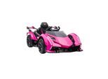 ES-Toys Kinder Elektroauto Lamborghini V12 Vision Gran Turismo Fernbedienung MP3 pink