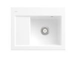 Villeroy & Boch Subway 45 Compact Einbauspüle 331301RW rechts, mit Ablaufgarnitur und Handbetätigung, 650 x 510 mm, Stone White