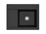 Villeroy & Boch Subway 45 Compact Einbauspüle 331301S5 rechts, mit Ablaufgarnitur und Handbetätigung, 650 x 510 mm, Ebony