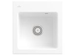 Villeroy & Boch Subway 45 XS Einbauspüle 678101KG mit Ablaufgarnitur und Handbetätigung, 475 x 510 mm, Snow White