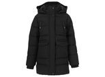 Steppjacke ZIGZAG "Becky Puffer Parka", Mädchen, Gr. 104, schwarz, 100% Polyester, unifarben, lang, hoch geschlossener Ausschnitt, Jacken Steppjacke, Im wasser- und winddichten Design