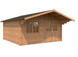 Gartenhaus PALMAKO "B_ritta", braun (hellbraun), ohne Dacheindeckung, Massivholz, Gartenhäuser, Gartenhaus, 17,5 qm