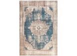 Xxxl Flachwebeteppich , Blau, Creme , Textil , Vintage , rechteckig , 140x200 cm , pflegeleicht , Teppiche und Böden, Teppiche, Webteppiche