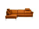 Beldomo Premium Ecksofa , Orange , Leder , Echtleder , Rindleder , Ottomane links, L-Form , 284x220 cm , Goldenes M , erweiterbar, Typenauswahl, Bettkasten erhältlich, Fußauswahl, Lederauswahl, planbar, Liegefunktion, Sitzqualitäten, seitenverkehrt erhältlich, Schlafen auf Sitzhöhe, Bettfunktion erhältlich, Hocker erhältlich, Rückenfutter, individuell planbar, in den Filialen seitenverkehrt erhält