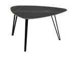 Xxxl Beistelltisch , Schwarz , Metall, Stein , Freiform , eckig, Haarnadel , 68x45x83 cm , einfacher Aufbau , Wohnzimmer, Wohnzimmertische, Beistelltische, Beistelltische Metall