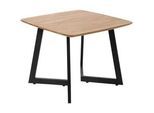 Xxxl Beistelltisch , Schwarz, Wildeiche , Holz, Metall , Wildeiche , massiv , quadratisch , eckig , 60x46x60 cm , einfacher Aufbau , Wohnzimmer, Wohnzimmertische, Beistelltische, Beistelltische Metall