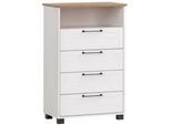 Mid.you Highboard , Weiß , Metall , 4 Schubladen , 62.4x102x34.1 cm , Beimöbel erhältlich, stehend, in verschiedenen Holzdekoren erhältlich , Kleinmöbel, Kommoden, Highboards